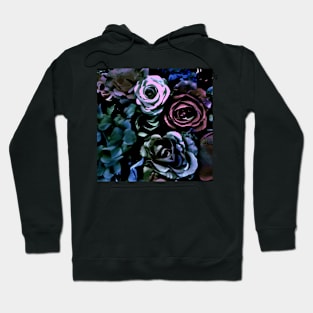 DARK FLORAL ROSES HYDRANGEAS POSTER PRINT Hoodie